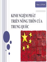 TIỂU LUẬN: KINH NGHIỆM PHÁT TRIỂN NÔNG THÔN CỦA TRUNG QUỐC pps