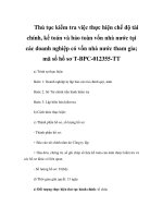 Thủ tục kiểm tra việc thực hiện chế độ tài chính, kế toán và bảo toàn vốn nhà nước tại các doanh nghiệp có vốn nhà nước tham gia; mã số hồ sơ T-BPC-012355-TT docx