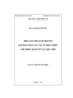 Luận án Một giải thuật di truyền giải bài toán cắt vật tư một chiều với nhiều kích cỡ vật liệu thô