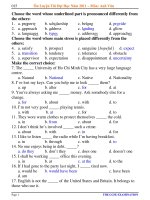 Ôn Luyện Thi Đại Học Năm 2011 Môn: Anh Văn - Đề 015 pdf