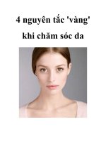 4 nguyên tắc ''''vàng'''' khi chăm sóc da pptx