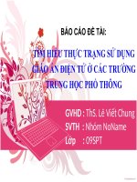 Báo cáo tiểu luận: Tìm hiểu thực trạng sử dụng giáo án điện tử ở các trường trung học phổ thông pptx