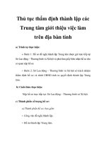 Thủ tục thẩm định thành lập các Trung tâm giới thiệu việc làm trên địa bàn tỉnh docx
