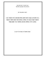 các nhân tố ảnh hưởng tới mức độ gắn bó của nhân viên đối với tổng công ty bảo hiểm nhân thọ khu vực đồng bằng sông cửu long