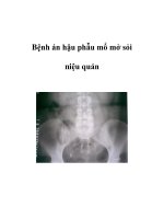 Bệnh án hậu phẫu mổ mở sỏi niệu quản potx