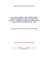 xây dựng chiến lược kinh doanh cho sản phẩm cá tra, cá basa của công ty agifish tại địa bàn thành phố long xuyên giai đoạn 2007 - 2012
