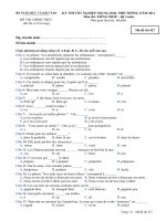Đáp án và đề thi tốt nghiệp trung học phổ thông năm 2011 môn Tiếng Pháp Hệ 3 năm - Mã đề 427 doc