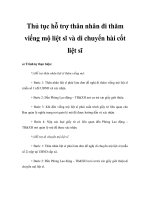 Thủ tục hỗ trợ thân nhân đi thăm viếng mộ liệt sĩ và di chuyển hài cốt liệt sĩ pptx