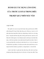 ĐÁNH GIÁ TÁC DỤNG LÂM SÀNG CỦA THUỐC LUOTAI TRONG ĐIỀU TRỊ ĐỘT QUỴ NHỒI MÁU NÃO pps