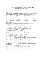 ĐỀ SỐ 6: ĐỀ TUYỂN SINH ĐẠI HỌC, CAO ĐẲNG – MÔN:TIẾNG ANH doc