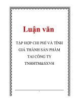 Luận văn Tập hợp chi phí và tính giá thành sản phẩm tai công ty TNHH thương mại và sản xuất Việt Hà