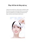 Phục hồi làn da bằng mặt nạ doc