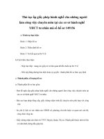 Thủ tục ấp giấy phép hành nghề cho những người làm công việc chuyên môn tại các cơ sở hành nghề YHCT tư nhân mã số hồ sơ 149156 potx