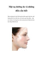 Mặt nạ dưỡng da và những điều cần biết docx