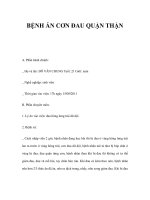 BỆNH ÁN CƠN ĐAU QUẶN THẬN ppt