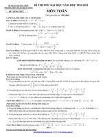ĐỀ THI THỬ ĐẠI HỌC NĂM 2011 Môn Toán - Trường THPT TRẦN NHÂN TÔNG ppsx