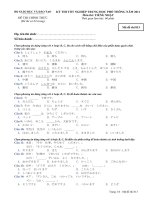Đáp án và đề thi tốt nghiệp trung học phổ thông năm 2011 môn Tiếng Nhật - Mã đề 813 ppt