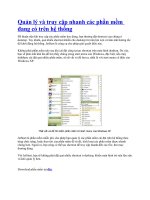 Quản lý và truy cập nhanh các phần mềm đang có trên hệ thống ppt