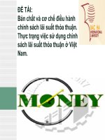 Bản chất và cơ chế điều hành chính sách lãi suất thỏa thuận. Thực trạng việc sử dụng chính sách lãi suất thỏa thuận ở Việt Nam. pdf