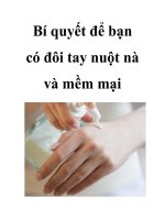 Bí quyết để bạn có đôi tay nuột nà và mềm mạ pps