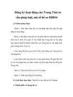 Đăng ký hoạt động của Trung Tâm tư vấn pháp luật, mã số hồ sơ 020814 pot