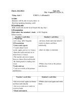 Giáo án tiếng anh lớp 1 trọn bộ