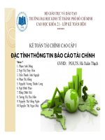 thuyết trình kế toán tài chính cao cấp đặc tính thông tin báo cáo tài chính