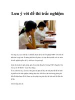 Lưu ý với đề thi trắc nghiệm ppt