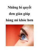 Những bí quyết đơn giản giúp hàng mi khỏe hơn docx
