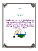 Đề tài: Nghiên cứu các yếu tố ảnh hưởng đến lòng trung thành của khách hàng đối với dịch vụ viễn thông tại An Giang của Tập đoàn Bưu chính Viễn thông Việt Nam – VNPT pot