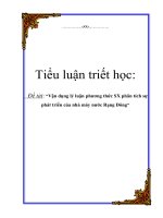 Tiểu luận triết học: Vận dụng lý luận phương thức SX phân tích sự phát triển của nhà máy nước Rạng Đông potx