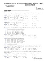 Đáp án và đề thi tốt nghiệp trung học phổ thông năm 2011 môn Tiếng Nhật - Mã đề 752 doc