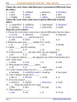 Ôn Luyện Thi Đại Học Năm 2011 Môn: Anh Văn - Đề 018 pot