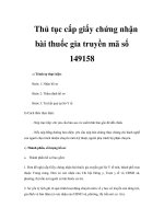 Thủ tục cấp giấy chứng nhận bài thuốc gia truyền mã số 149158 docx