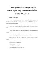 Thủ tục chuyển số dư tạm ứng và chuyển nguồn sang năm sau Mã số hồ sơ T-BPC-007337-TT doc