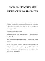 GIÁ TRỊ CỦA HbA1c TRONG VIỆC KIỂM SOÁT BỆNH ĐÁI THÁO ĐƯỜNG ppt