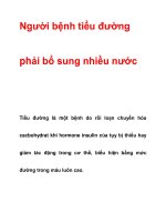 Người bệnh tiểu đường phải bổ sung nhiều nước pptx