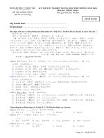 Đáp án và đề thi tốt nghiệp trung học phổ thông năm 2011 môn Tiếng Nhật - Mã đề 935 ppt