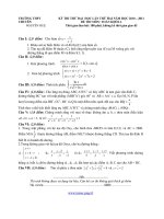 KỲ THI THỬ ĐẠI HỌC LẦN THỨ HAI NĂM HỌC 2011 - TRƯỜNG THPT CHUYÊN NGUYỄN HUỆ potx