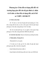 Phương án về thu tiền sử dụng đất đối với trường hợp giao đất cho hộ gia đình cá nhân và tổ chức có thu tiền sử dụng đất, mã số hồ sơ T-BPC- 015348-TT pptx
