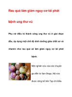 Rau quả làm giảm nguy cơ tái phát bệnh ung thư vú pot