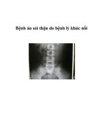 Bệnh án sỏi thận do bệnh lý khúc nối ppt