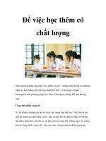 Để việc học thêm có chất lượng pptx