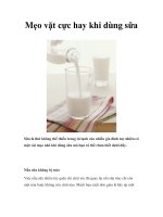 Mẹo vặt cực hay khi dùng sữa docx