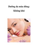 Dưỡng da mùa đông: Không khó pps
