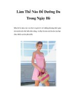 Làm Thế Nào Để Dưỡng Da Trong Ngày Hè ppsx