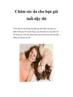 Chăm sóc da cho bạn gái tuổi dậy thì ppt