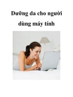 Dưỡng da cho người dùng máy tính ppt