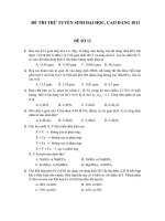 ĐỀ THI THỬ TUYỂN SINH ĐẠI HỌC, CAO ĐẲNG 2011 MÔN HÓA- ĐỀ SỐ 12 pdf