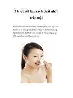 3 bí quyết làm sạch chất nhờn trên mặt ppt